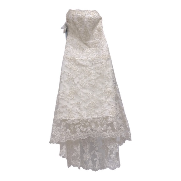 ALFRED ANGELO COLLECTION - 1774NT LACE ON NET GOWN WEDDING DRESS size 8 NWT - Picture 13 of 16